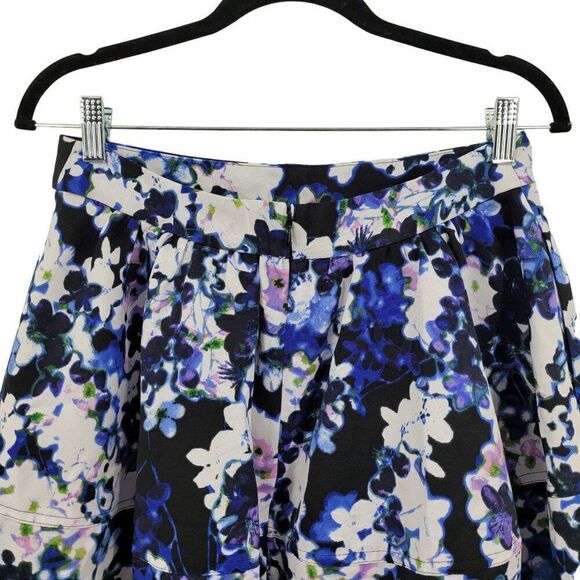 Express Balloon Skirt 10 Blue Floral Aline Full Mini Skater Party Shower - Picture 5 of 9